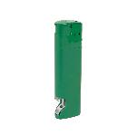 Зажигалка пьезо ISKRA с открывалкой, зеленая, 8,2х2,5х1,2 см, пластик/тампопечать