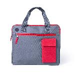 Конференц-сумка RADSON, серый/красный, 35 х 30 x 2 см, 100% полиэстер 600D