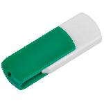 USB flash-карта "Easy" (8Гб),белая с зеленым, 5,7х1,9х1см,пластик