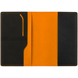 Обложка для паспорта Multimo, черная с оранжевым
