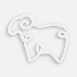 Подвеска «Барашек», 3D-печать, белая