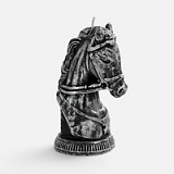 Свеча фигурная «Бюст лошади», серебристая